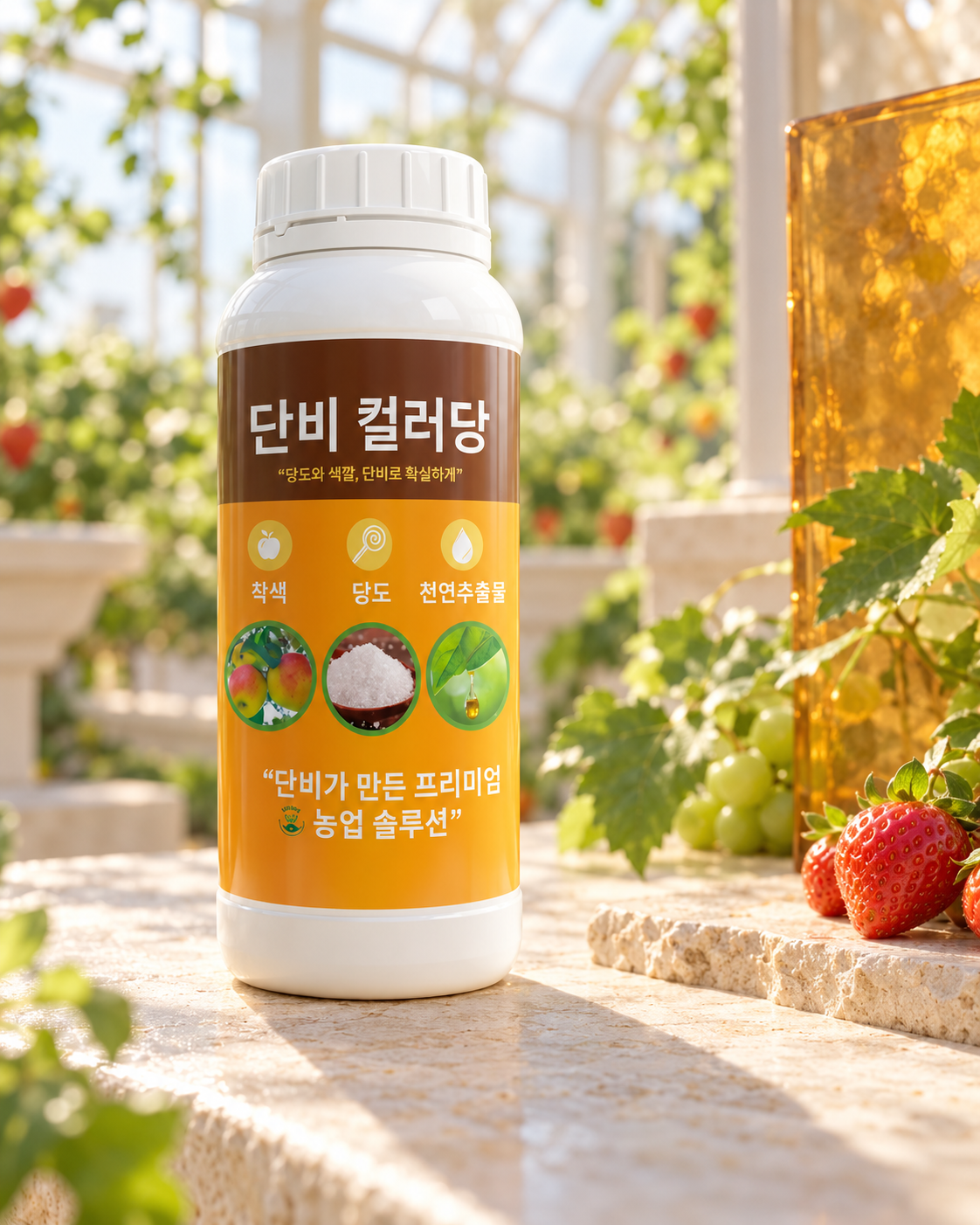 컬러당 제품과 수확 전 관리 장면